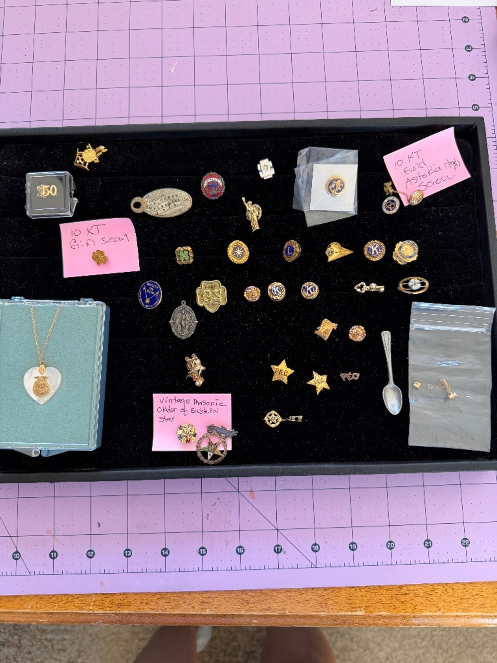 Variety of Gold Pins.